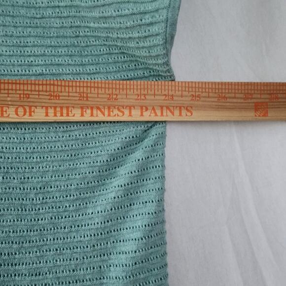 J. Jill Wearever Textured Short-Sleeve Pullover size XL mint green ribbed boho - Picture 5 of 11